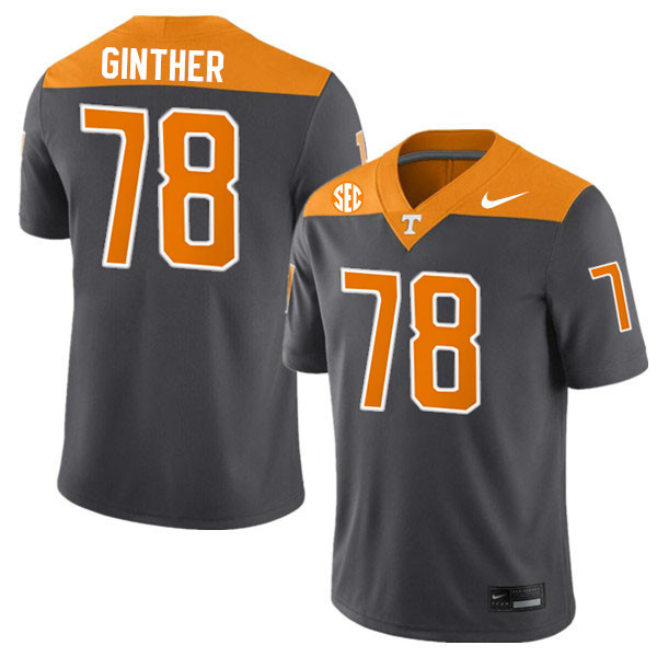 Men #78 Gage Ginther Tennessee Volunteers College Football Jerseys Stitched-Anthracite